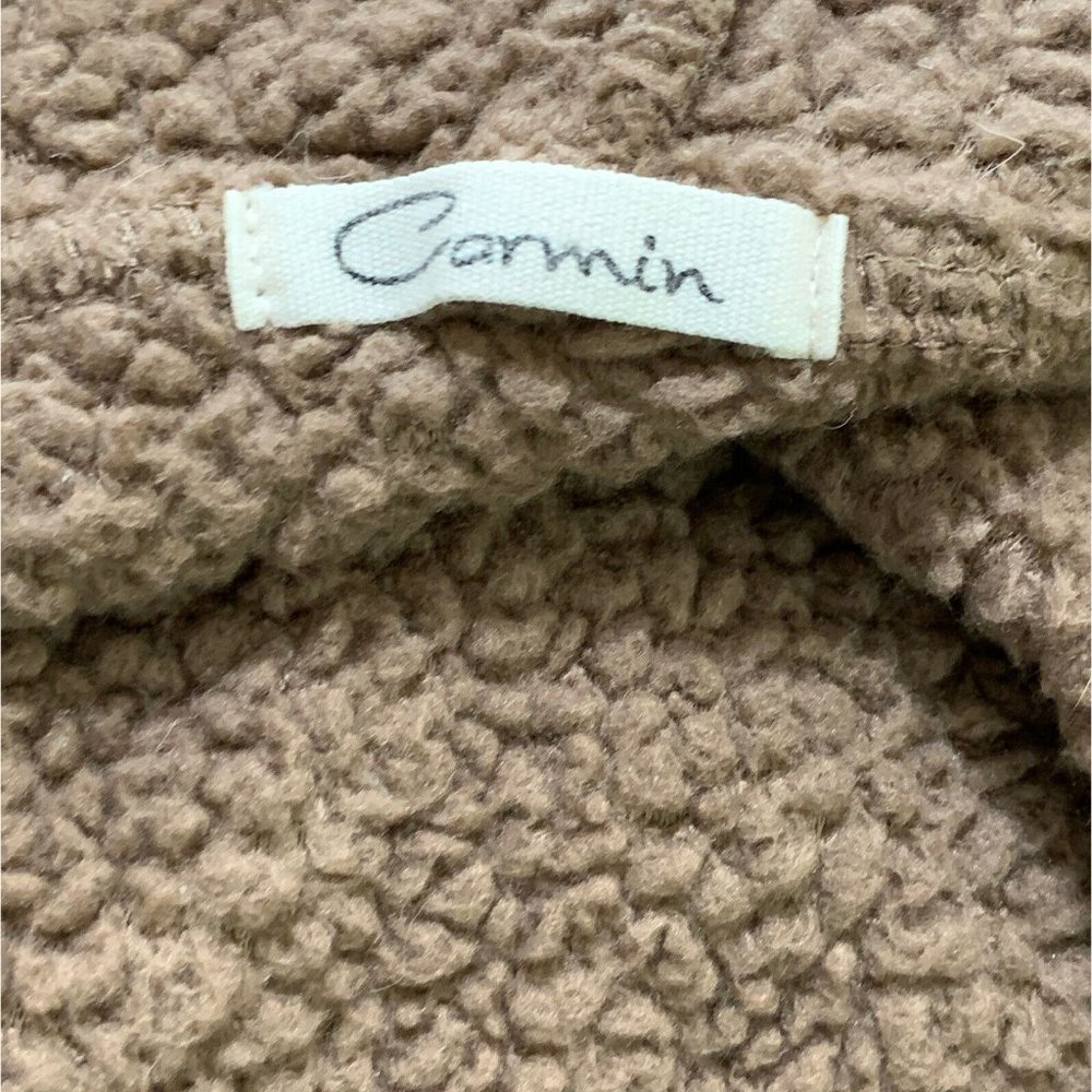 Carmin Brown Size Large Fleece Sherpa Hooded Zippered Jacket - Picture 5 of 6